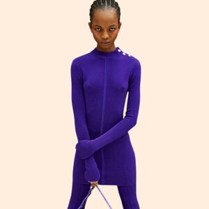Barbara Bui Purple Wool Sweater Dress
